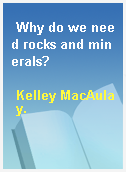 Why do we need rocks and minerals?