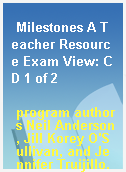 Milestones A Teacher Resource Exam View: CD 1 of 2