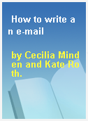 How to write an e-mail